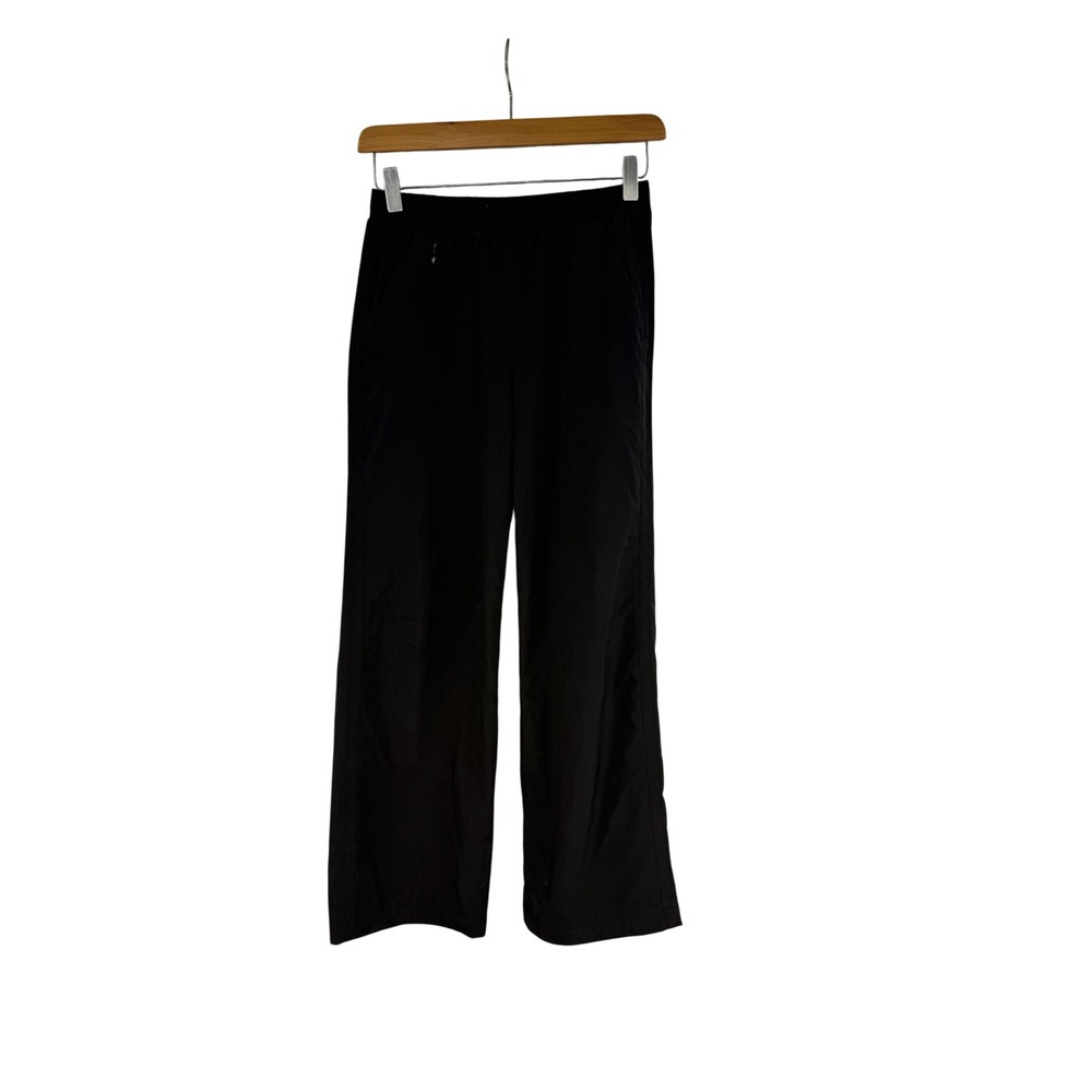 Athleta Girl Black Wide Leg Athletic Pants Kids Size L 12 Zipper Pockets B1